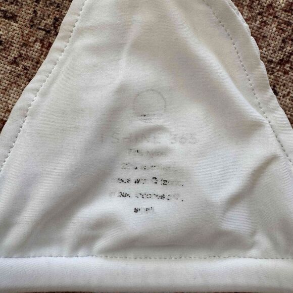 IShine365 Bikini Top Bundle S Small Smocked Triangle Tie Neck Rust White Nylon - Picture 6 of 6